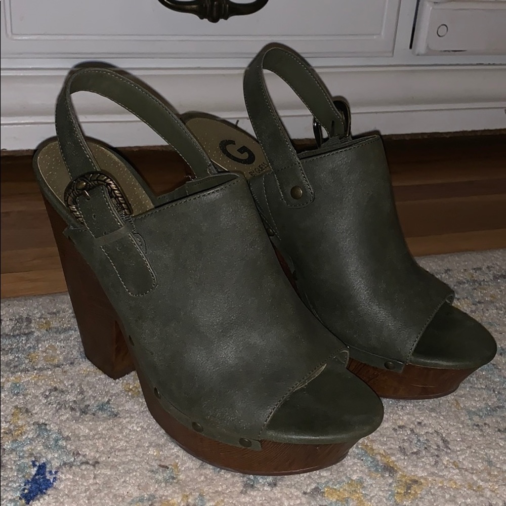 Guess Army Green Heels